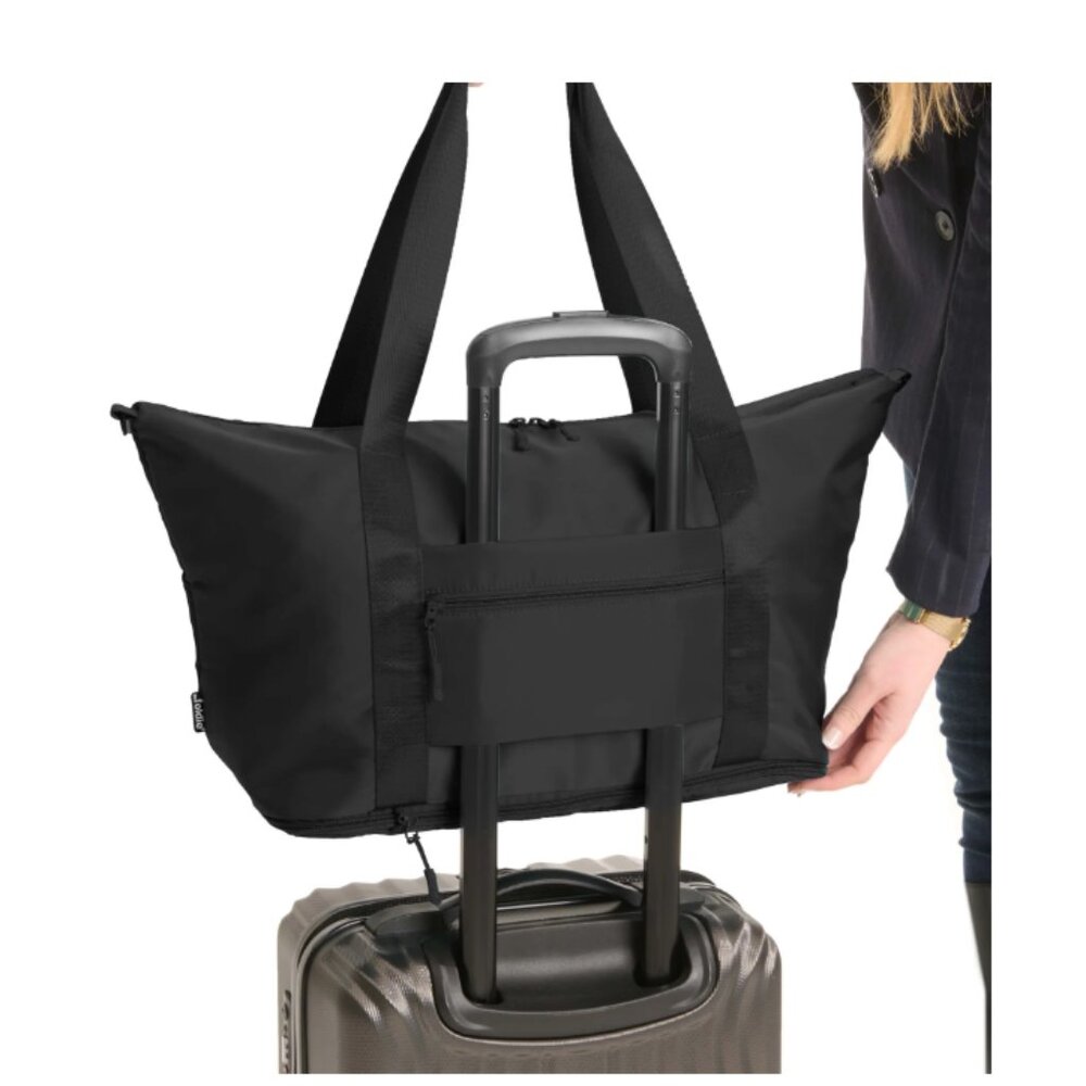 The Foldie Bag Black Unisex Foldie Travel Bag Black NWT - Picture 3 of 7